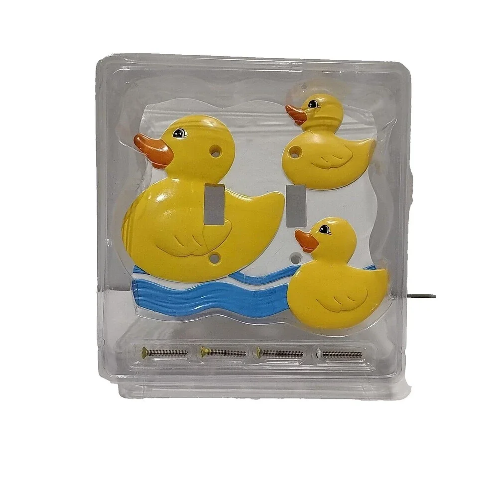 Rubber Ducky Double Light Switch Plate Borders Unlimited set